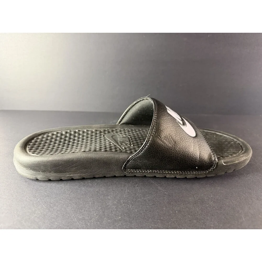Nike Mens Size 8 Black Slip-On Slide Sandals Benassi JDI 343880-090 w/ Logo